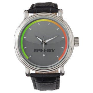 Personalized Speedometer Dial Name Leather Watch