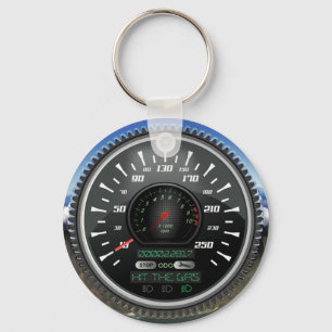 Personalized Speedometer Hit the Gas Keychain