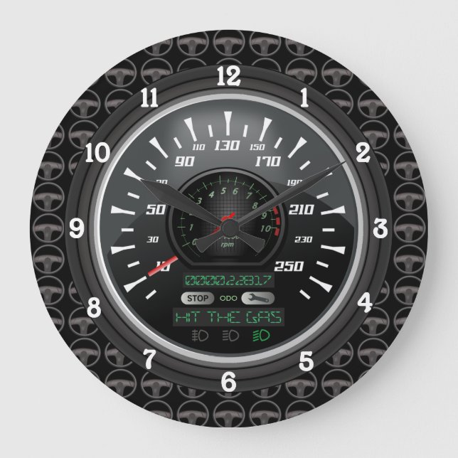 Personalized Speedometer V.2 Large Clock (Front)
