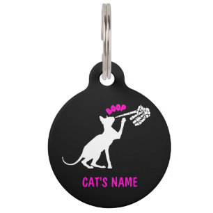 Personalized Sphynx Cat Skeleton Nose Boop  Pet Tag