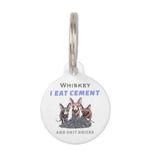 Personalized Sphynx Cats Funny I Eat Cement Meme Pet Tag