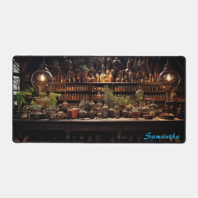 Personalized Spice Shop Counter Desk Mat (Front)
