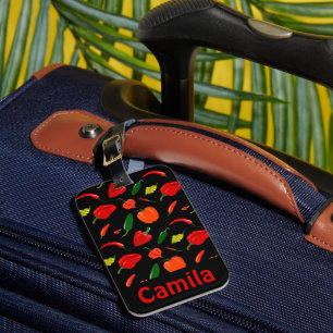 Personalized Spicy Pepper Pattern Luggage Tag