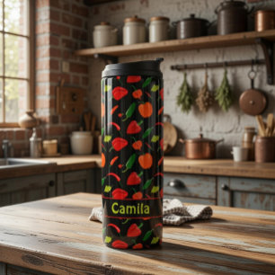 Personalized Spicy Pepper Pattern  Thermal Tumbler