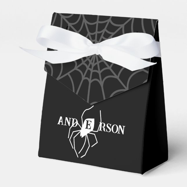 Personalized Spider Web  Favor Box (Front Side)