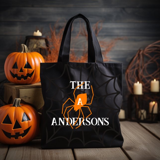 Personalized Spider Web with Family Name  Tote Bag (Creator Uploaded)