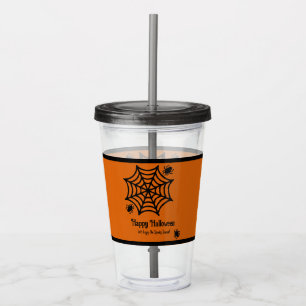 Personalized Spiderweb Halloween Acrylic Tumbler