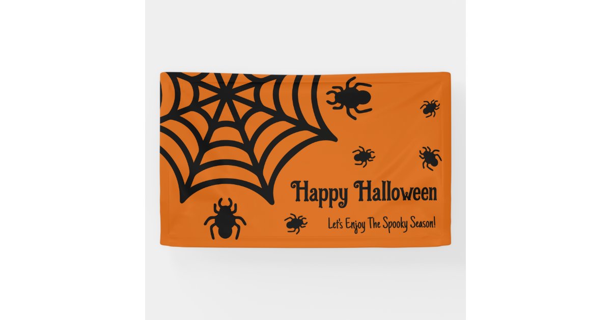 Personalized Spiderweb Halloween Banner Zazzle