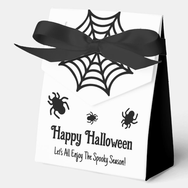 Personalized Spiderweb Halloween Favor Box (Front)