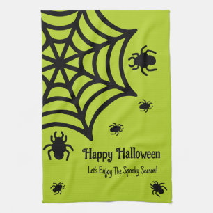 Personalized Spiderweb Halloween Kitchen Towel