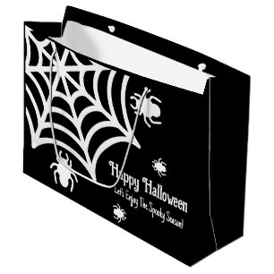 Personalized Spiderweb Halloween Large Gift Bag