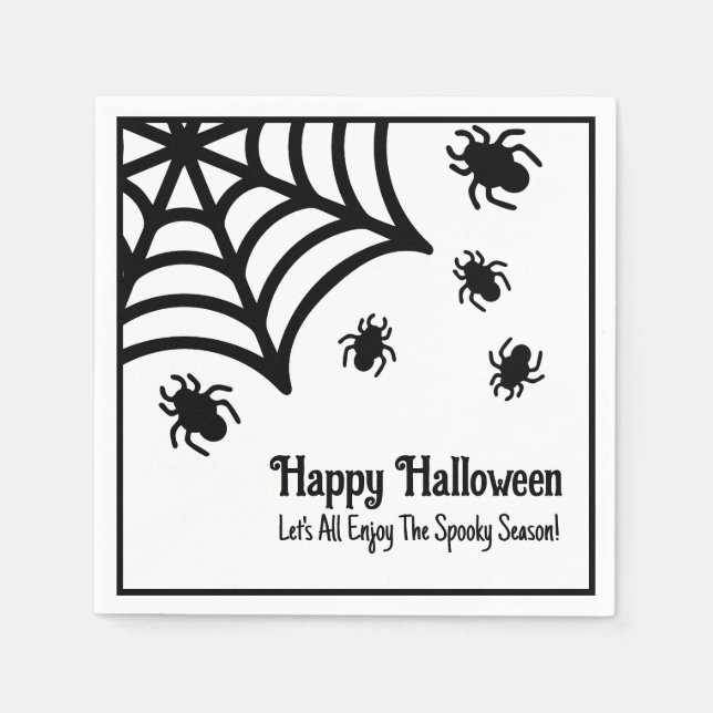 Personalized Spiderweb Halloween Napkin (Front)
