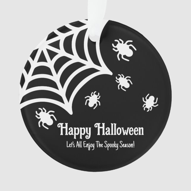 Personalized Spiderweb Halloween Ornament (Front)