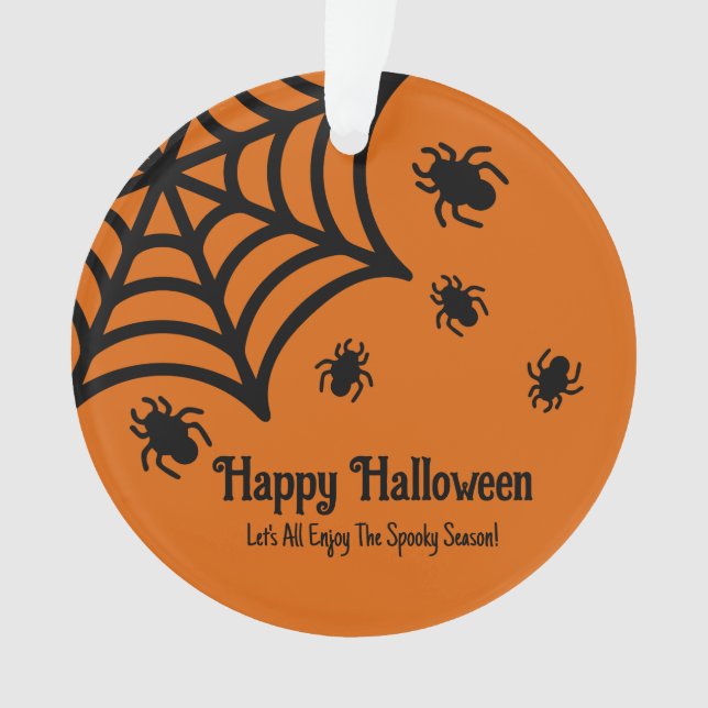 Personalized Spiderweb Halloween Ornament (Front)