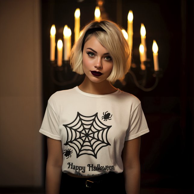 Personalized Spiderweb Halloween T-Shirt (Creator Uploaded)