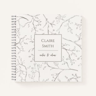 Personalized Spiral Notebook Branch Pattern