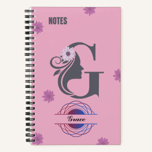 Personalized spiral notebook - Named with Letter G