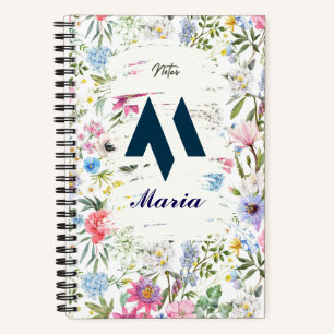 Personalized spiral notebook - Named with Letter M