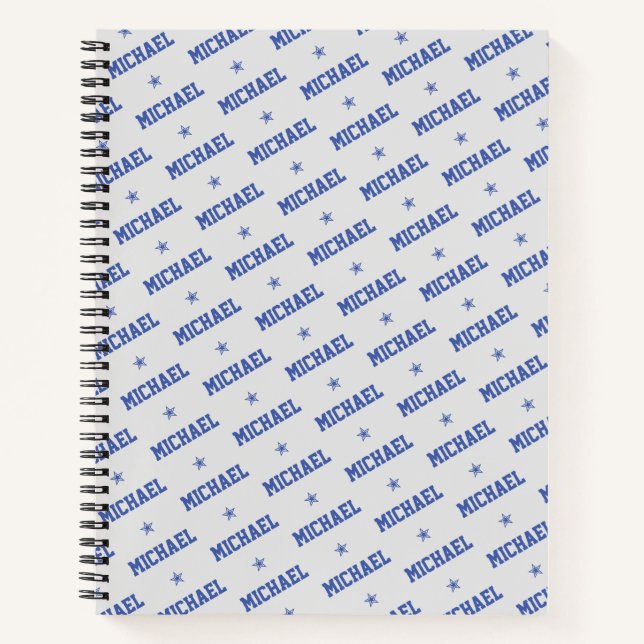 Personalized Spiral Notebook with Name & Stars (Front)