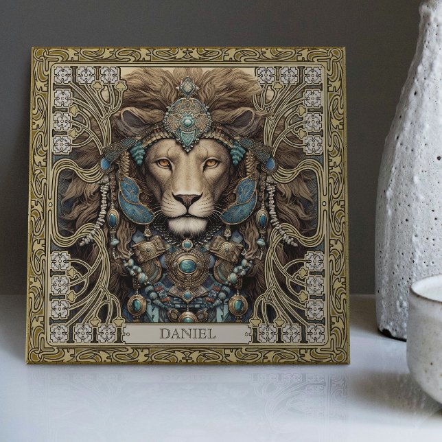 Personalized Spirit Lion Tribal Jewels Tile (Creator Uploaded)