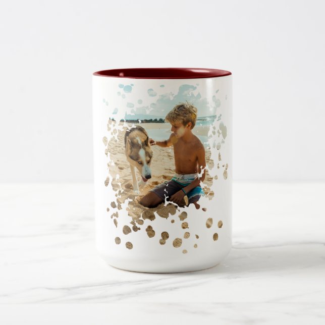 Personalized Splash Art Custom Two-Tone Coffee Mug (Center)