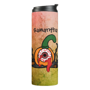 Personalized Spooky Bloodshot Pumpkin  Thermal Tumbler