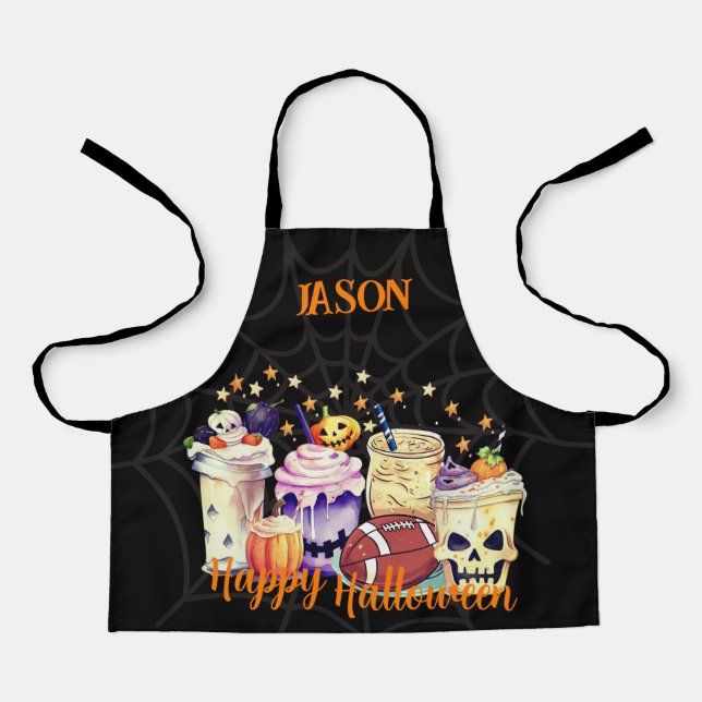 Personalized Spooky for Sports Fans Halloween kids Apron (Front)