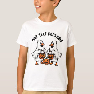 Personalized Spooky Ghost Geese Halloween Trio T-Shirt