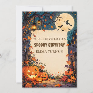 Personalized Spooky Halloween Birthday Party Invitation