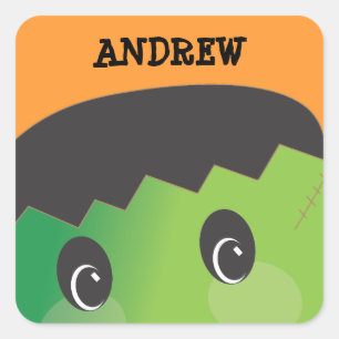 Personalized Spooky Monster Halloween Sticker