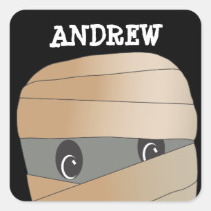 Personalized Spooky Mummy Halloween Sticker