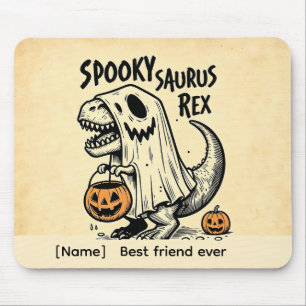 Personalized Spooky Saurus Rex Halloween Mouse Pad