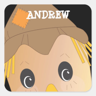 Personalized Spooky Scarecrow Halloween Sticker