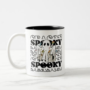PERSONALIZED SPOOKY SEASON Halloween Cute Ghost  Two-Tone Coffee Mug