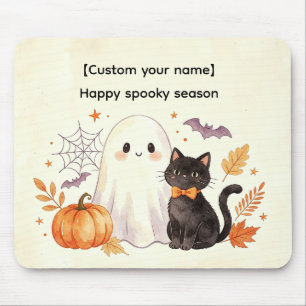 Personalized Spooky Season Halloween Mouse Pad Gho