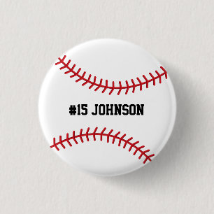 Personalized Sport Baseball / Softball  1 Inch Round Button