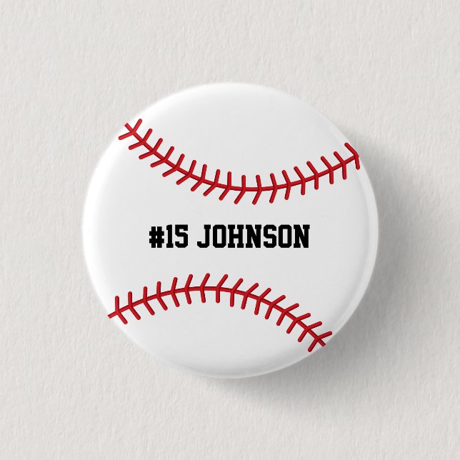 Personalized Sport Baseball / Softball  1 Inch Round Button (Front)