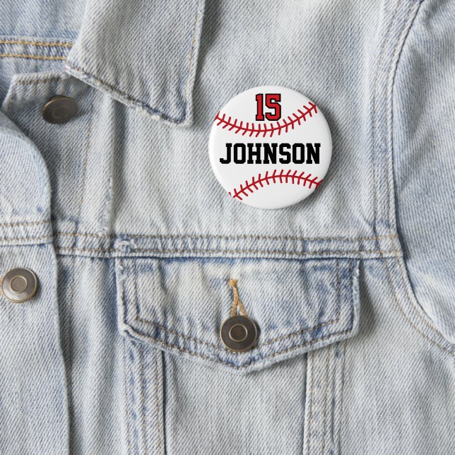 Personalized Sport Baseball / Softball  Button (In Situ)