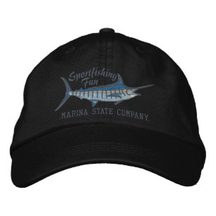 Personalized Sport Fishing Blue Marlin Embroidery Embroidered Hat