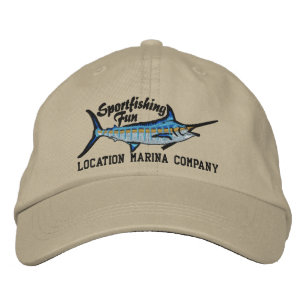 Personalized Sport Fishing Blue Marlin Embroidery Embroidered Hat