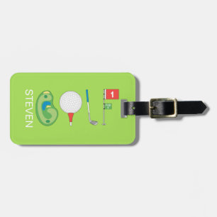 Personalized Sport Golf player name Luggage Tag