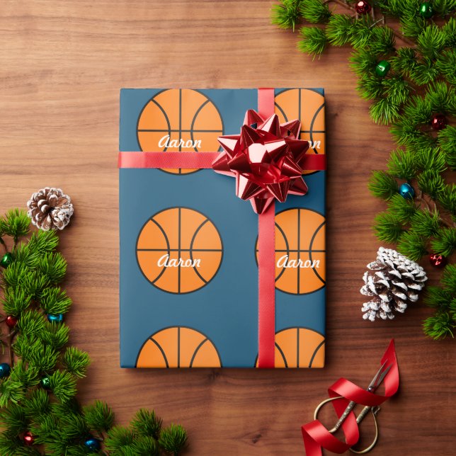 Personalized Sports Basketball Wrapping Paper (Holiday Gift)