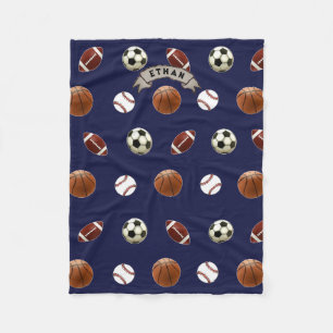 Personalized Sports Fleece Blanket