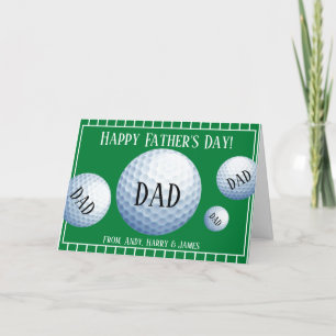 Personalized Sports Golf Fathers Day Holiday Card