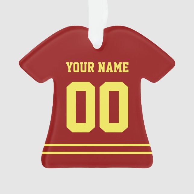 Personalized Sports Jersey Style Ornament (Front)
