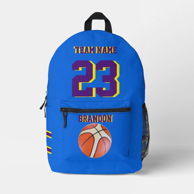 Personalized Sports Kids Printed Backpack (Front)