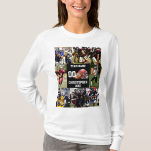 Personalized Sports Photo Collage Football T-Shirt