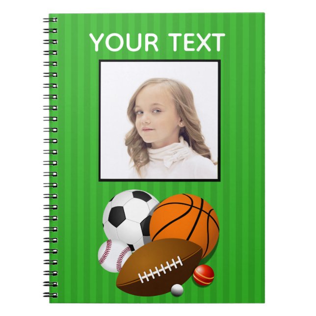 Personalized Sports Photo Notebook (Front)