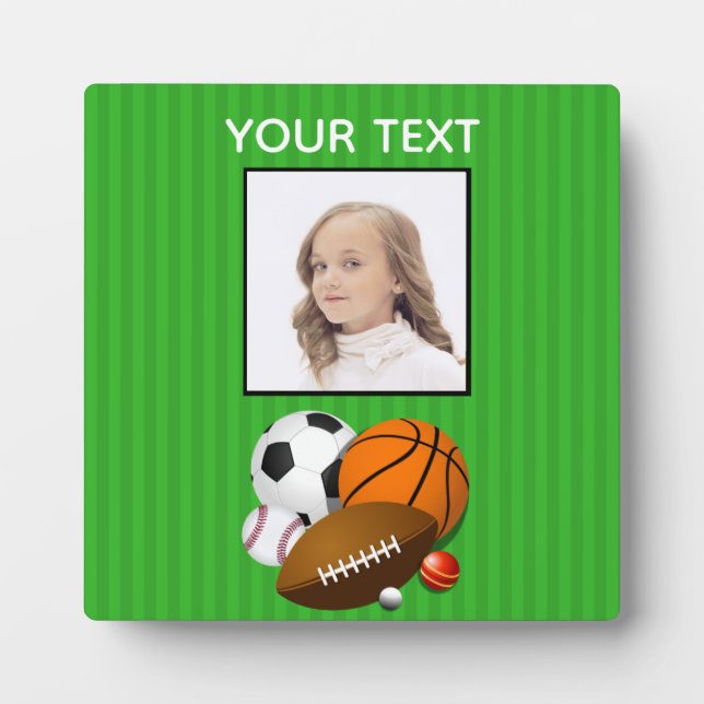 Personalized Sports Photo Plaque with Easel (Front)