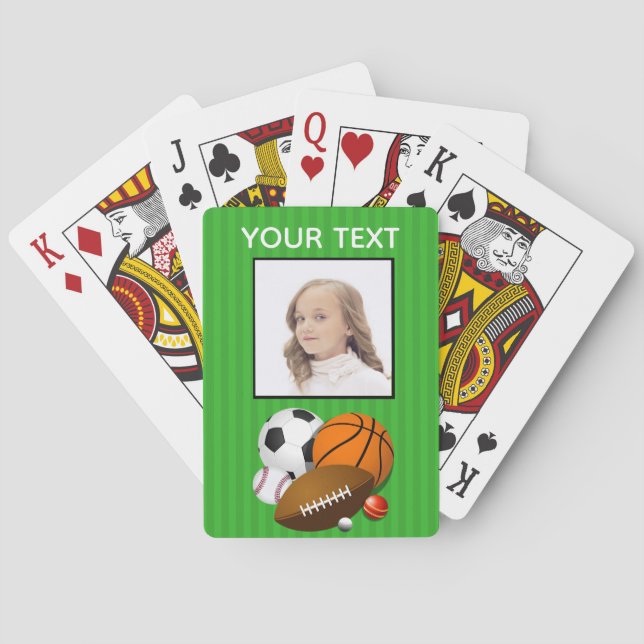 Personalized Sports Photo Playing Cards (Back)